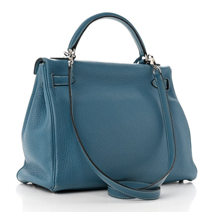 Hermes Taurillon Clemence Kelly Retourne 32 Blue Jean 3 of 11