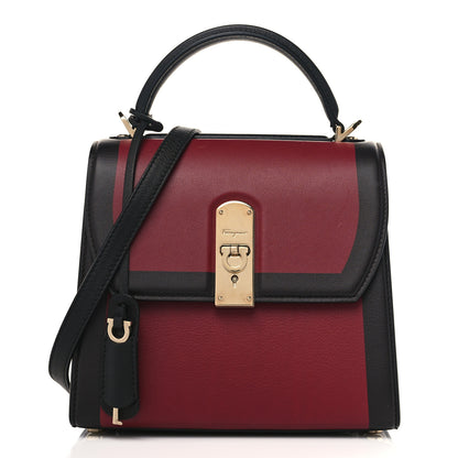 Salvatore Ferragamo Smooth Calfskin Small Boxyz Red Black 1 of 8
