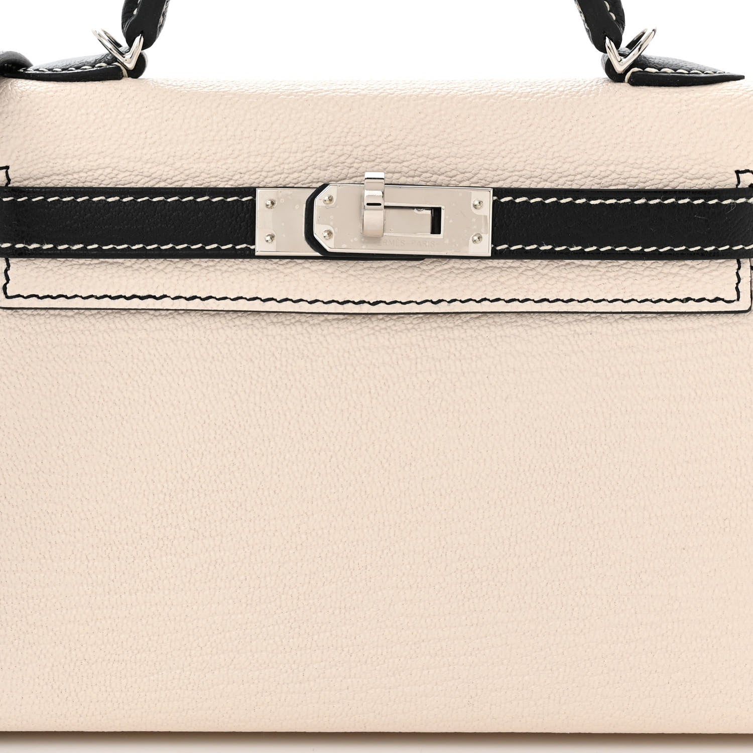 Hermes Chevre Mysore Horseshoe Mini Kelly Sellier 20 Nata Black 7 of 10