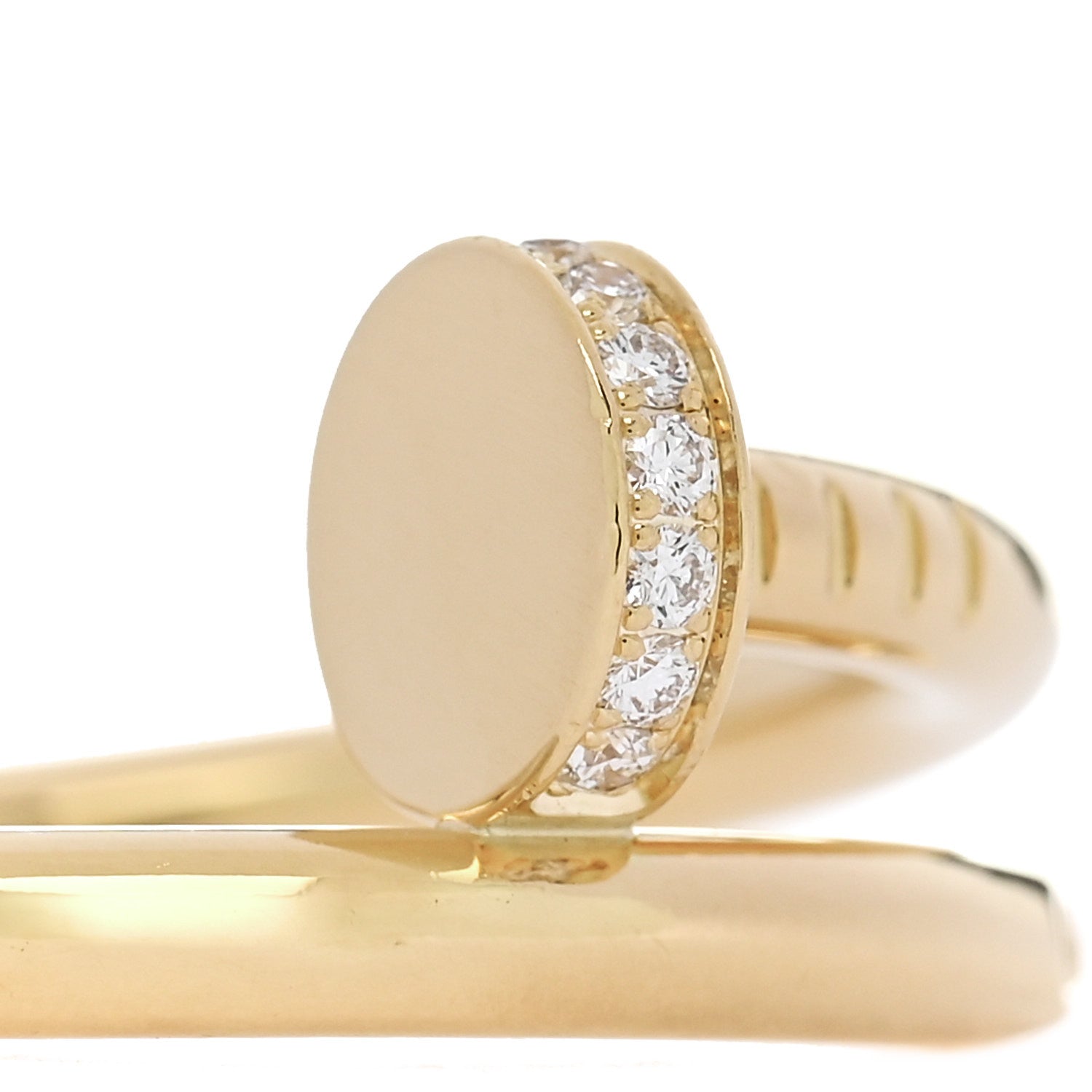 Cartier 18K Yellow Gold Diamond Juste Un Clou Ring 55 7.25 4 of 6