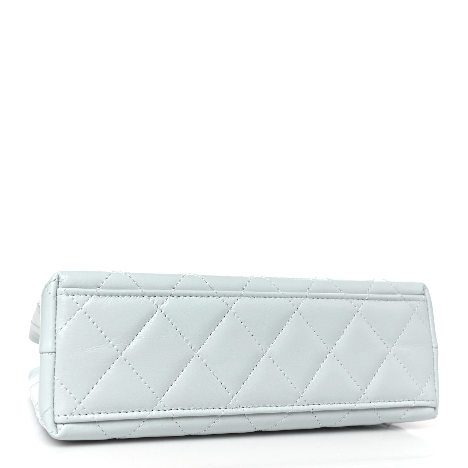 Chanel Shiny Aged Calfskin Quilted Nano Kelly Shopper Light Blue 4 of 10