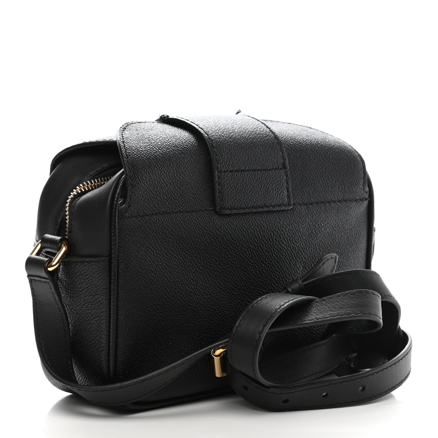 Burberry Soft Grain Calfskin Small Buckle Zip Bag Black 3 of 12
