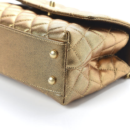 Chanel Metallic Caviar Quilted Mini Coco Handle Flap Gold 6 of 10