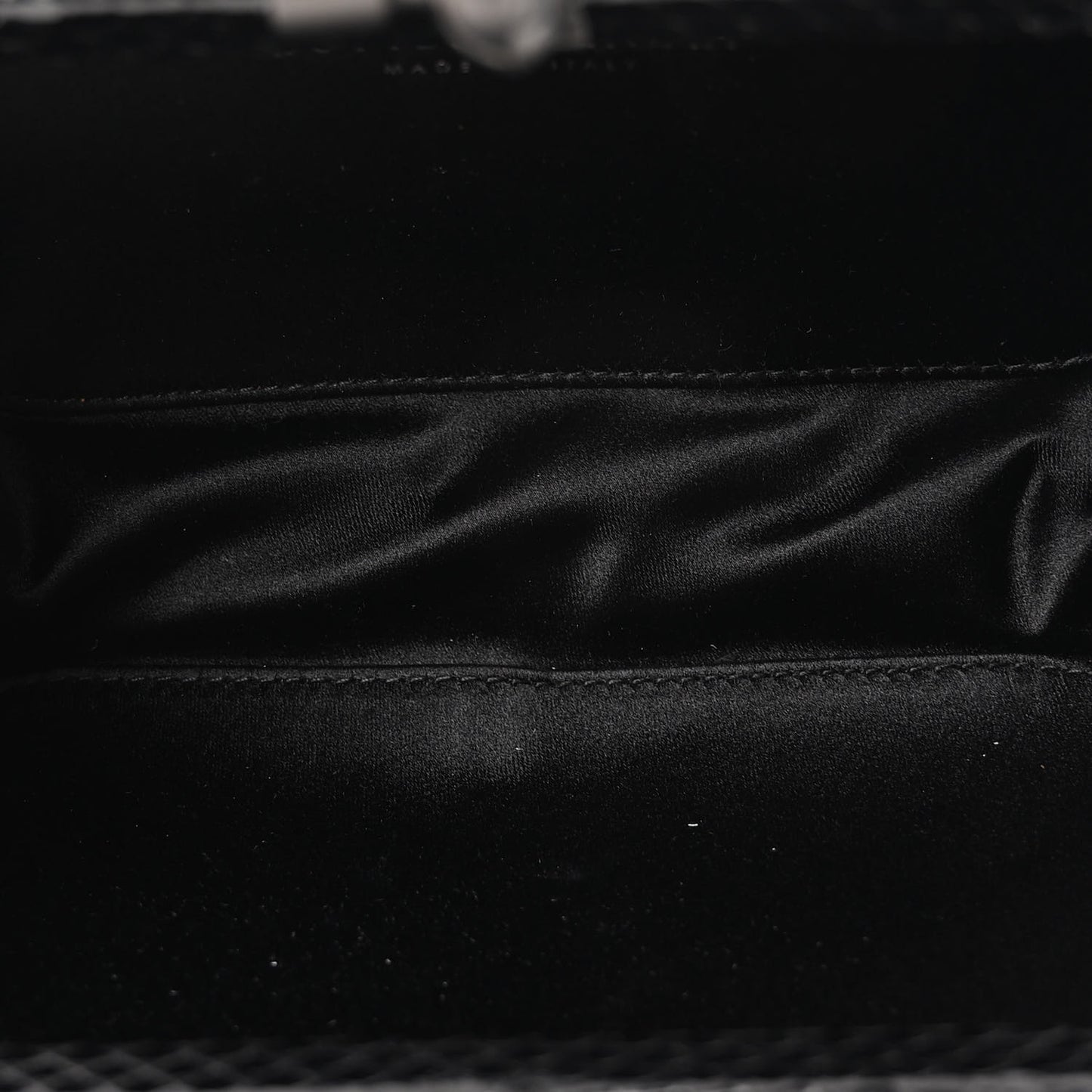 Satin Ayers Intrecciato Chain Knot Clutch Black
