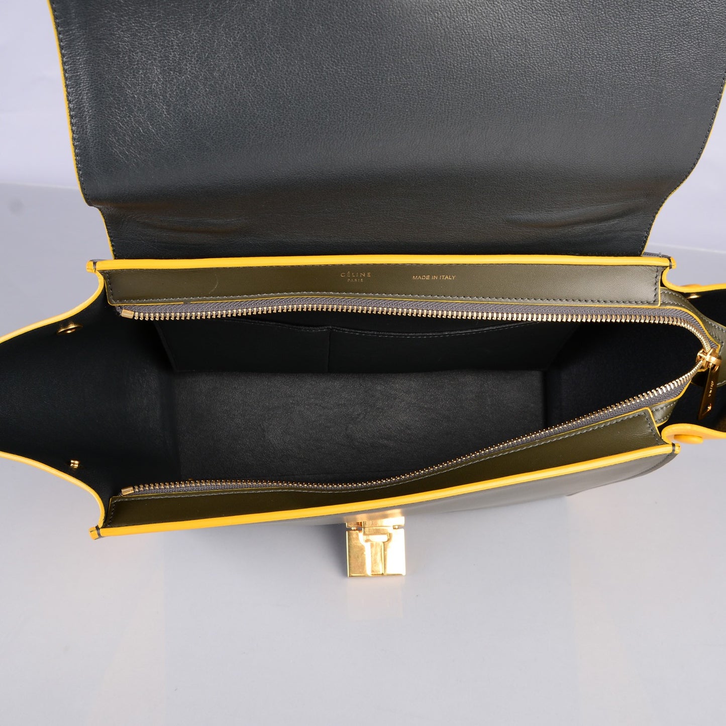 Smooth Calfskin Small Tri-Color Trapeze Yellow