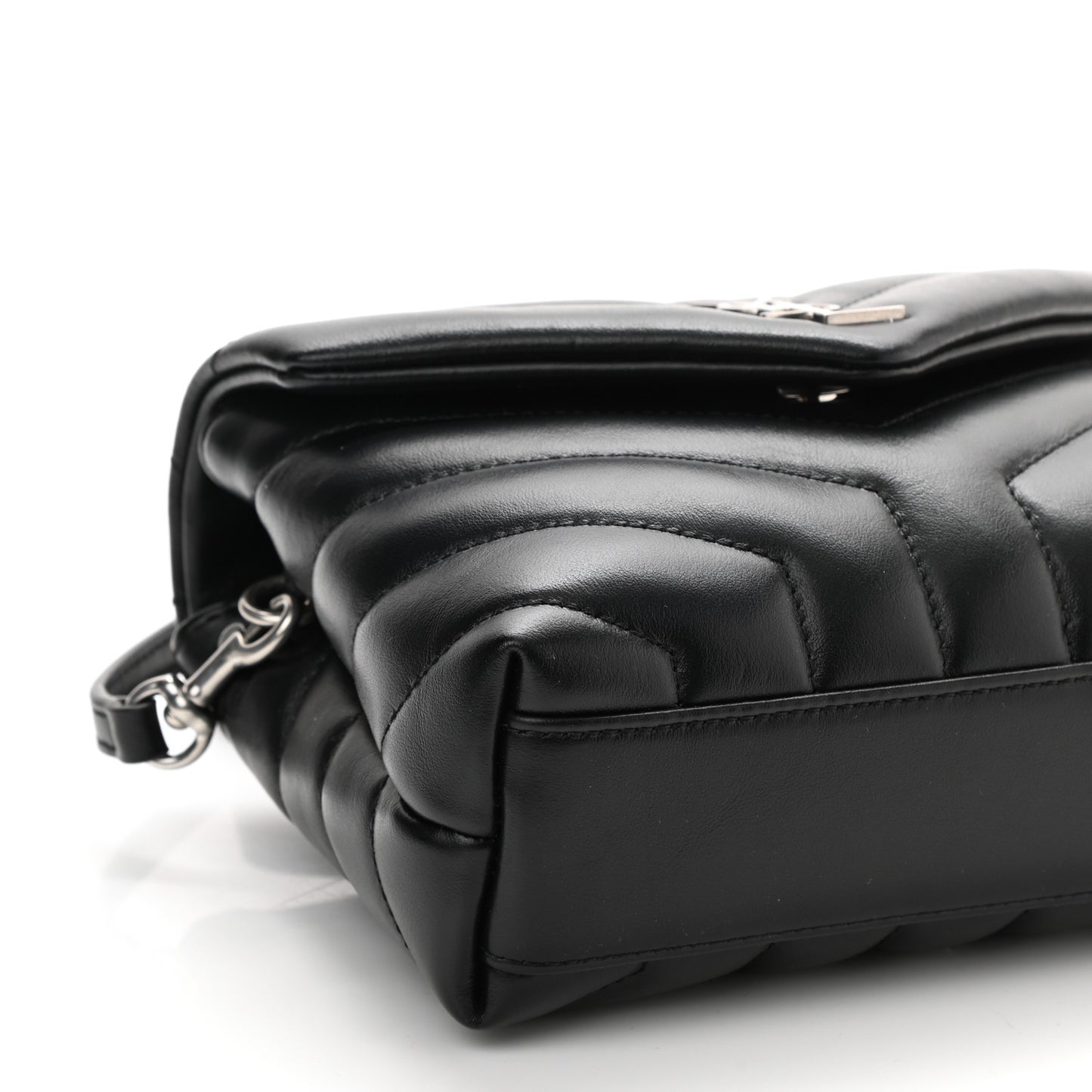 Calfskin Y Quilted Monogram Toy Loulou Crossbody Bag Black