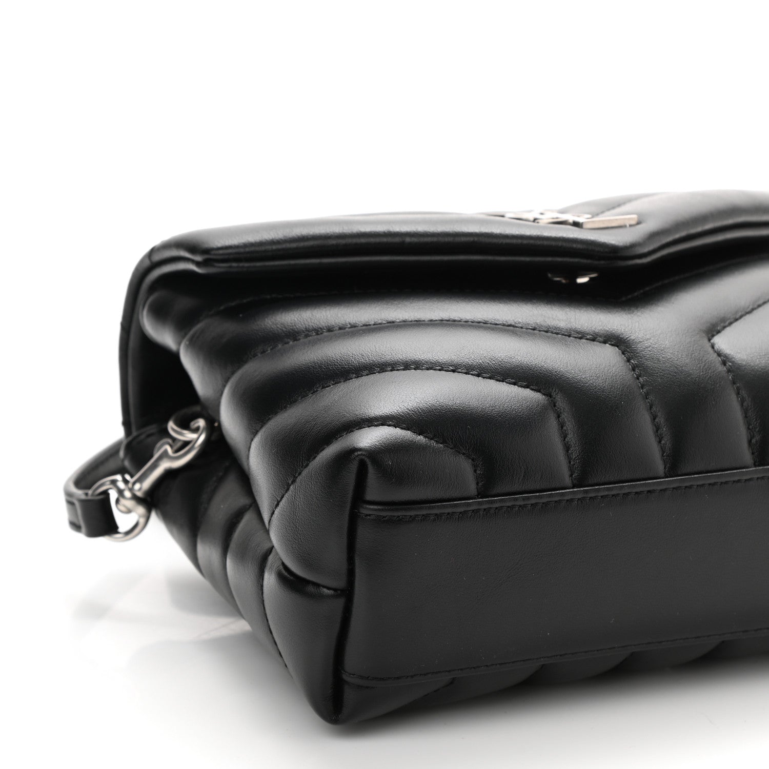 Saint Laurent Calfskin Y Quilted Monogram Toy Loulou Crossbody Bag Black 10 of 12