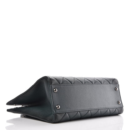 Chanel Goatskin Quilted Large Perfect Edge Shopping Tote Dark Green 6 of 17