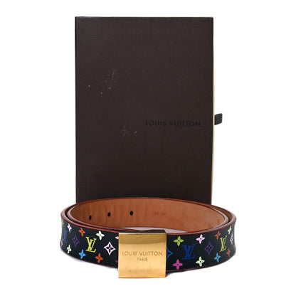 Louis Vuitton Monogram Multicolor Ceinture Belt 80 32 Black 8 of 8