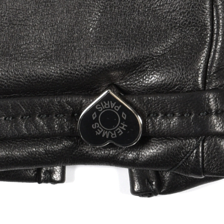 Hermes Lambskin Cashmere Dream Love Gloves 7 Black 3 of 4