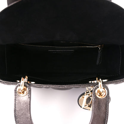 Christian Dior Lambskin Cannage Small My ABCDior Lady Dior Metallic Grey 5 of 12