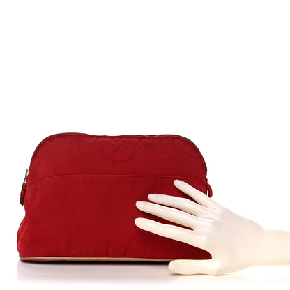 Hermes Cotton Bolide Travel Cosmetic Pouch Rouge 2 of 12