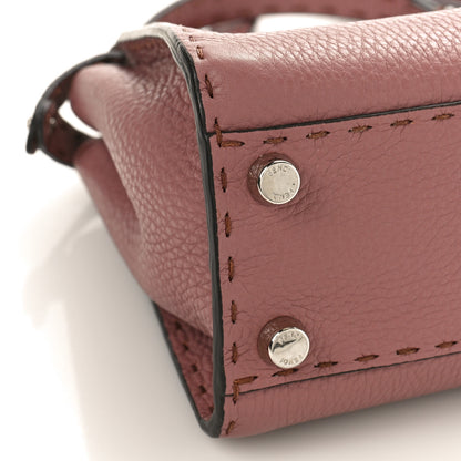 Fendi Cuoio Romano Selleria Bi-Color Mini Peekaboo Iconic Satchel English Rose Camelia 8 of 9