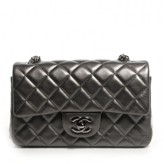 Chanel Lambskin Mini Rectangular Flap Anthracite 1 of 8