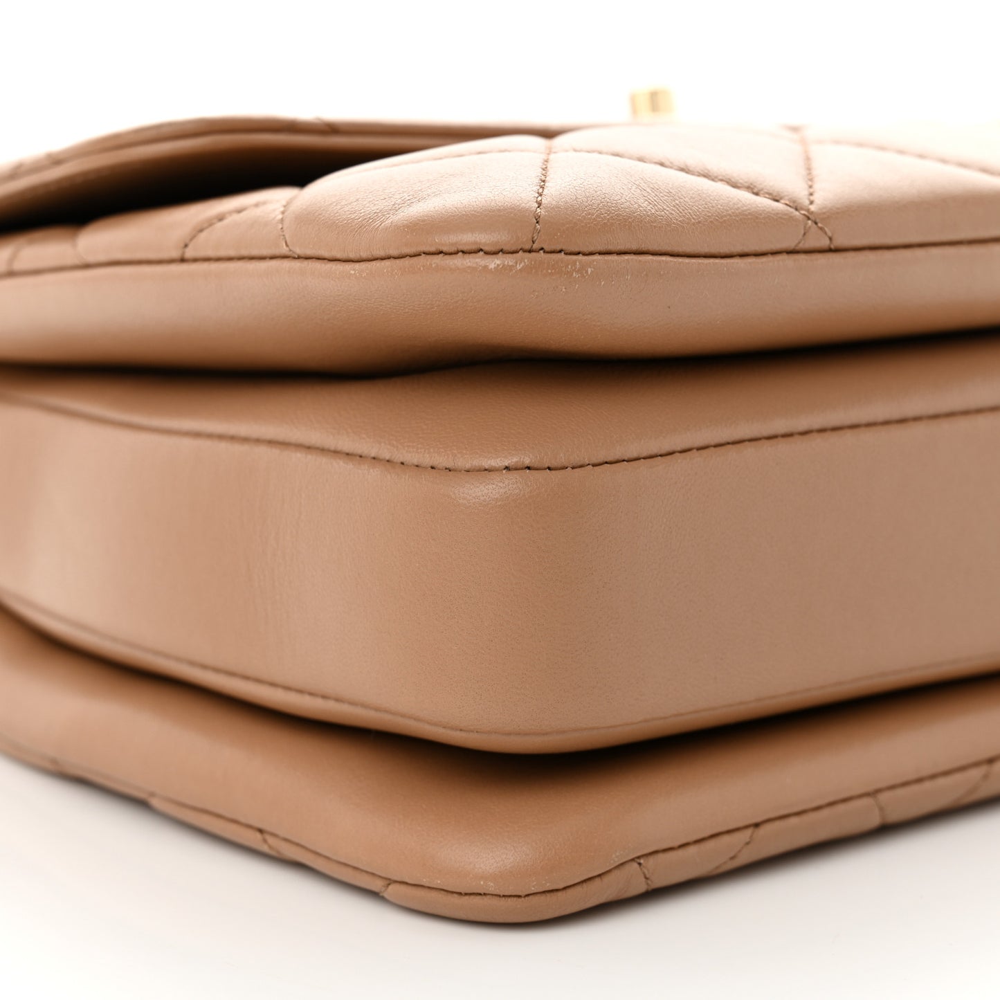 Lambskin Quilted Small Trendy CC Dual Handle Flap Bag Beige
