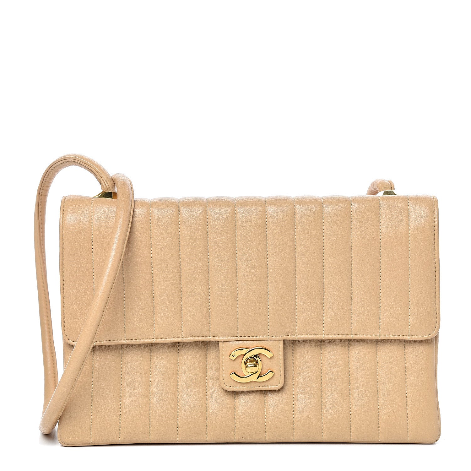 Chanel Lambskin Vertical Quilt Medium Flap Beige 1 of 16