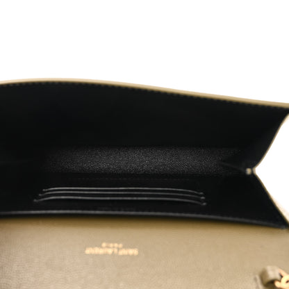 Saint Laurent Grain De Poudre Monogram Cassandra Chain Wallet Ver Kaki 5 of 10