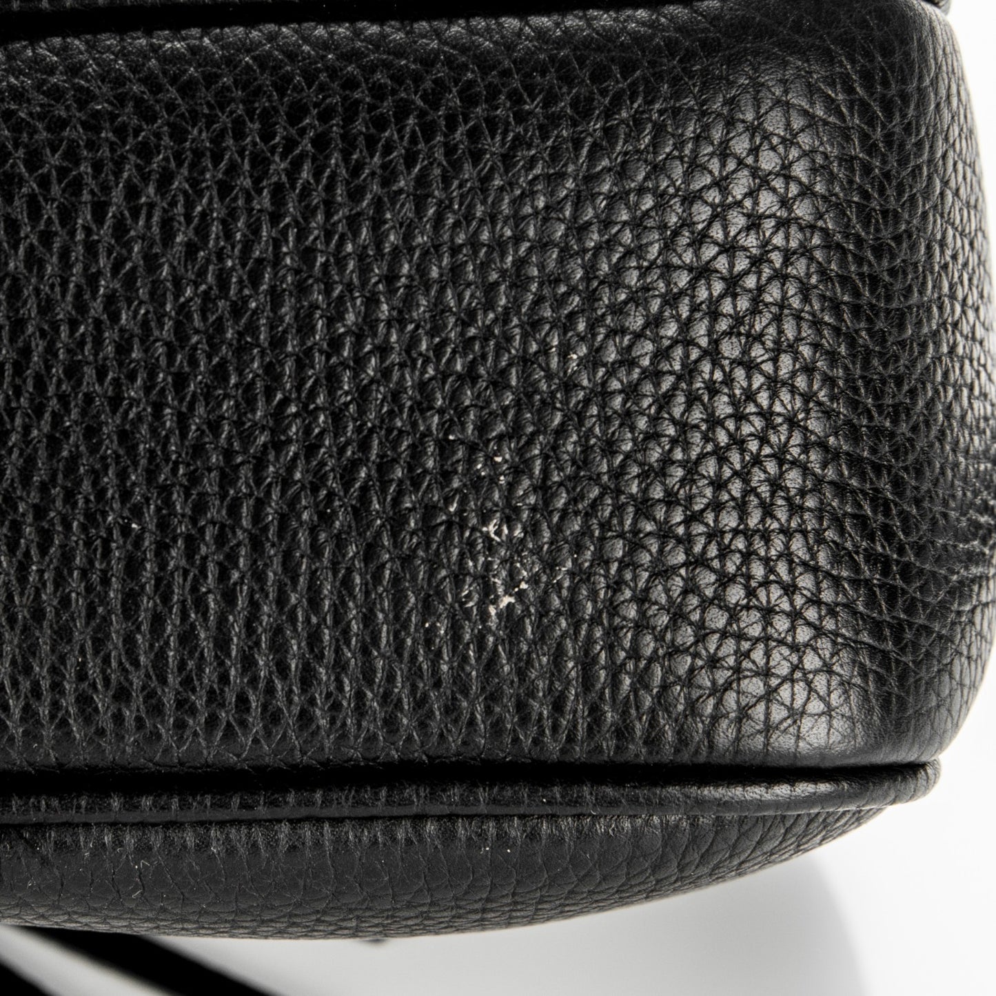 Pebbled Calfskin Small Soho Disco Bag Black