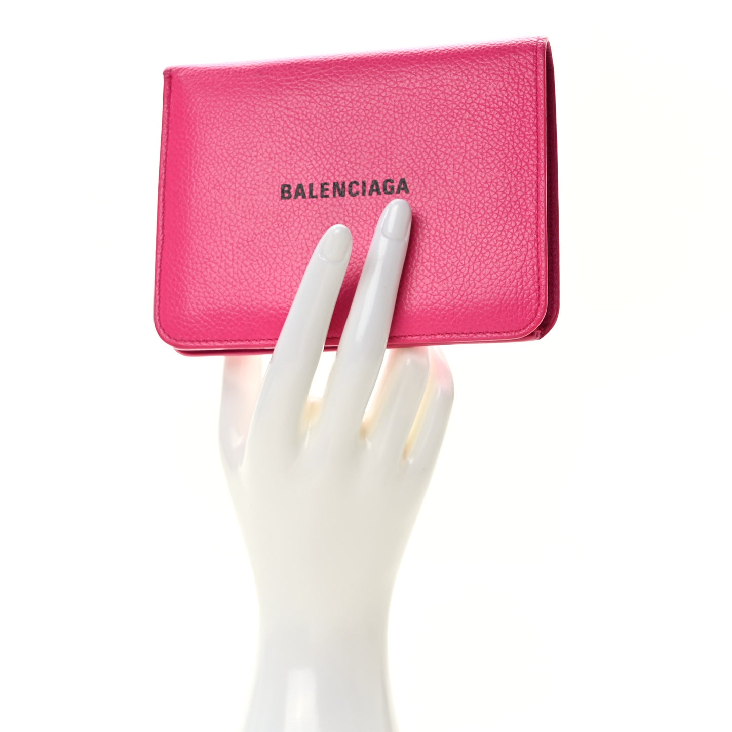 Calfskin Logo Medium Cash Wallet Acid Fuchsia