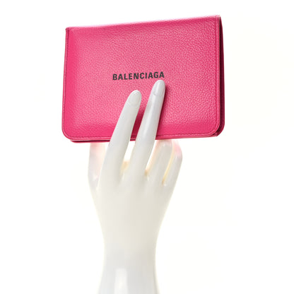 Balenciaga Calfskin Logo Medium Cash Wallet Acid Fuchsia 2 of 8