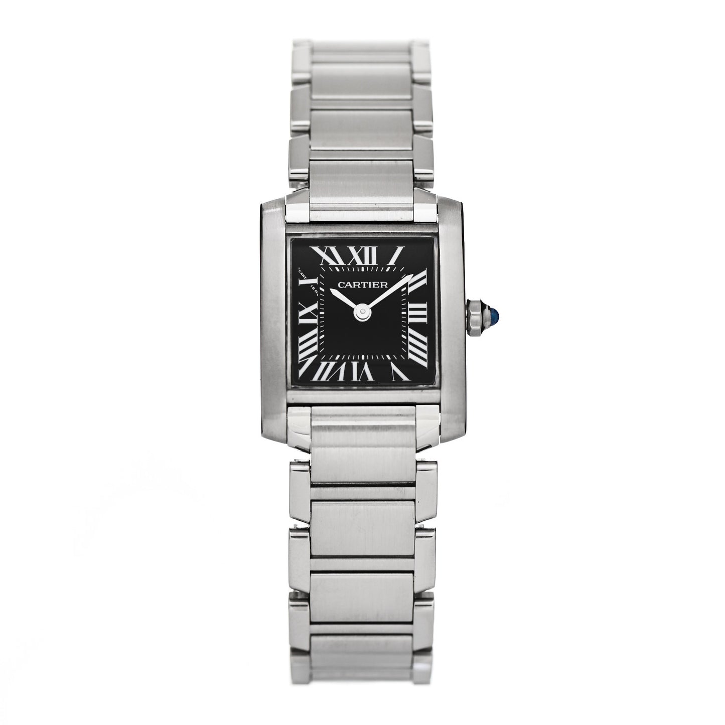 Stainless Steel 20mm Tank Francaise Quartz Watch Black