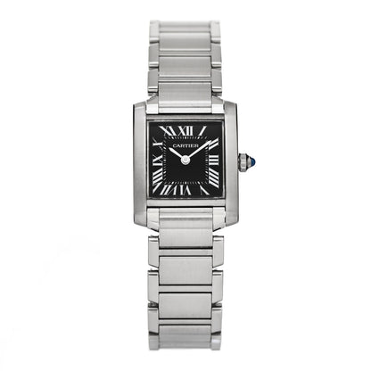 Cartier Stainless Steel 20mm Tank Francaise Quartz Watch Black 1 of 4