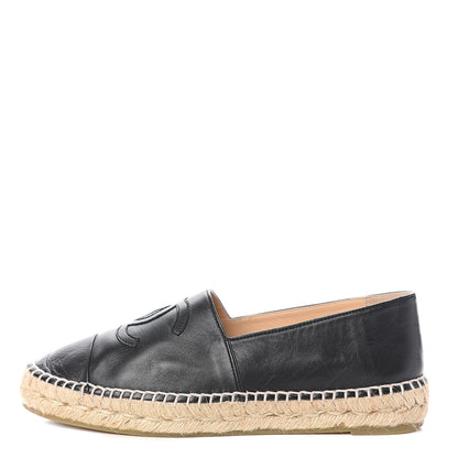 Chanel Lambskin CC Espadrilles 39 Black 1 of 11