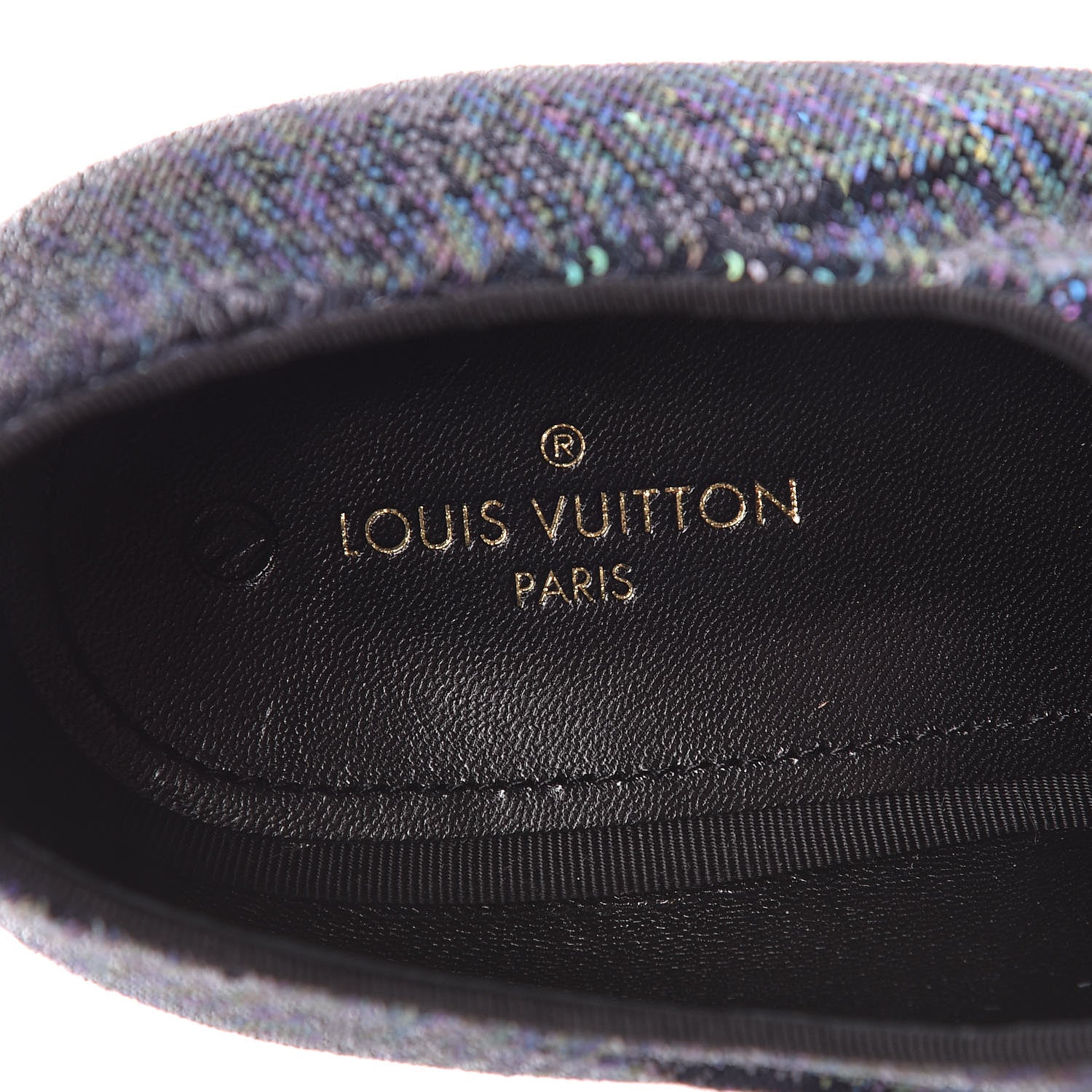 Louis Vuitton Monogram Embroided Sequins Mens Grenelle Richelieu Shoes 8 Black 7 of 9