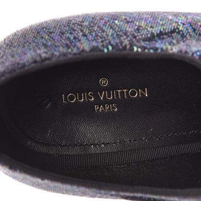 Louis Vuitton Monogram Embroided Sequins Mens Grenelle Richelieu Shoes 8 Black 7 of 9