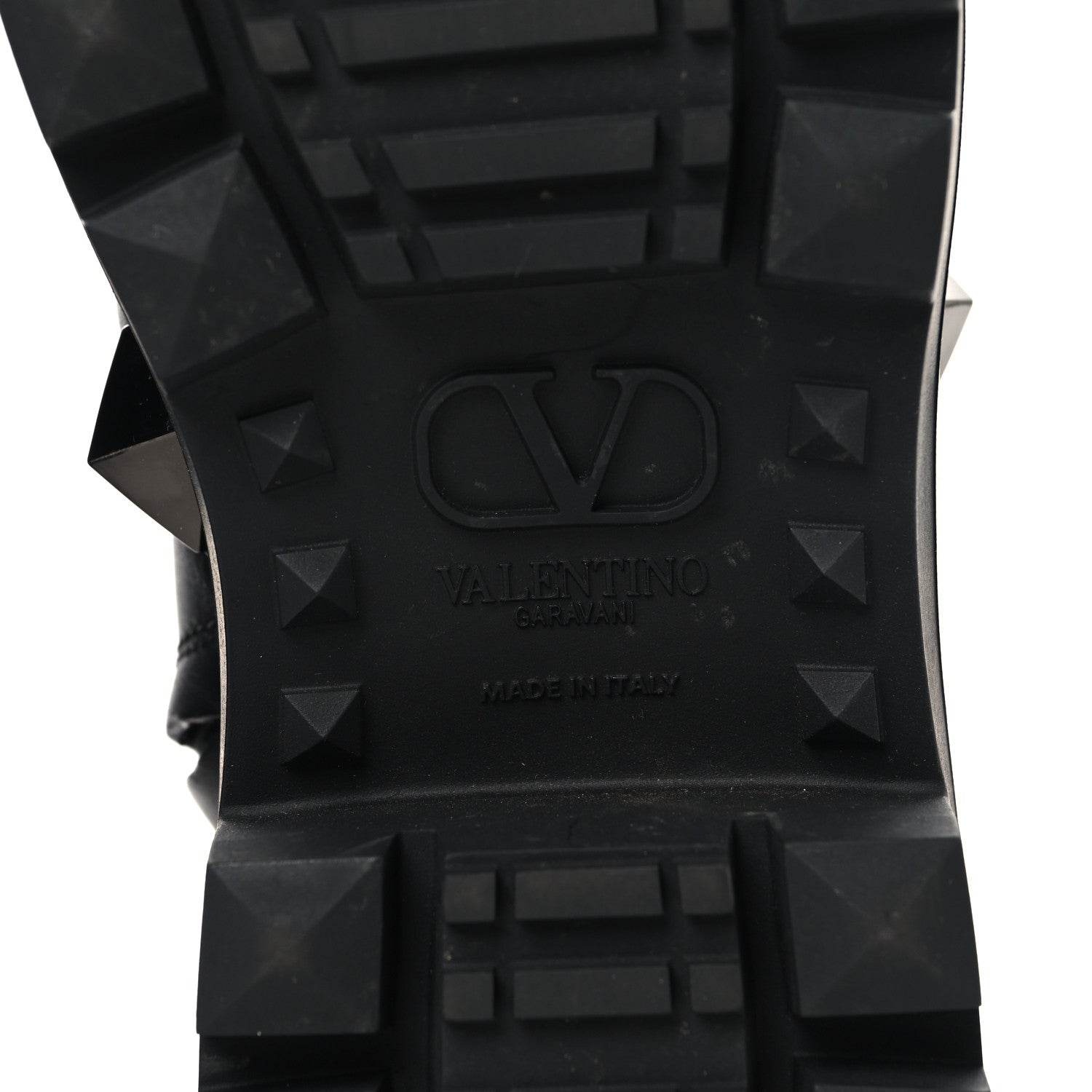 Valentino Garavani Calfskin Tonal Roman Stud 20/40mm Combat Boots 36.5 Black 8 of 9