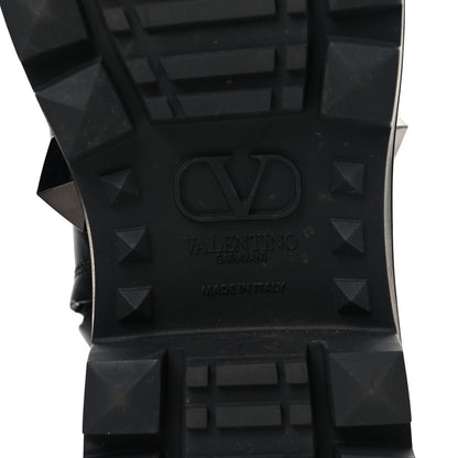 Valentino Garavani Calfskin Tonal Roman Stud 20/40mm Combat Boots 36.5 Black 8 of 9