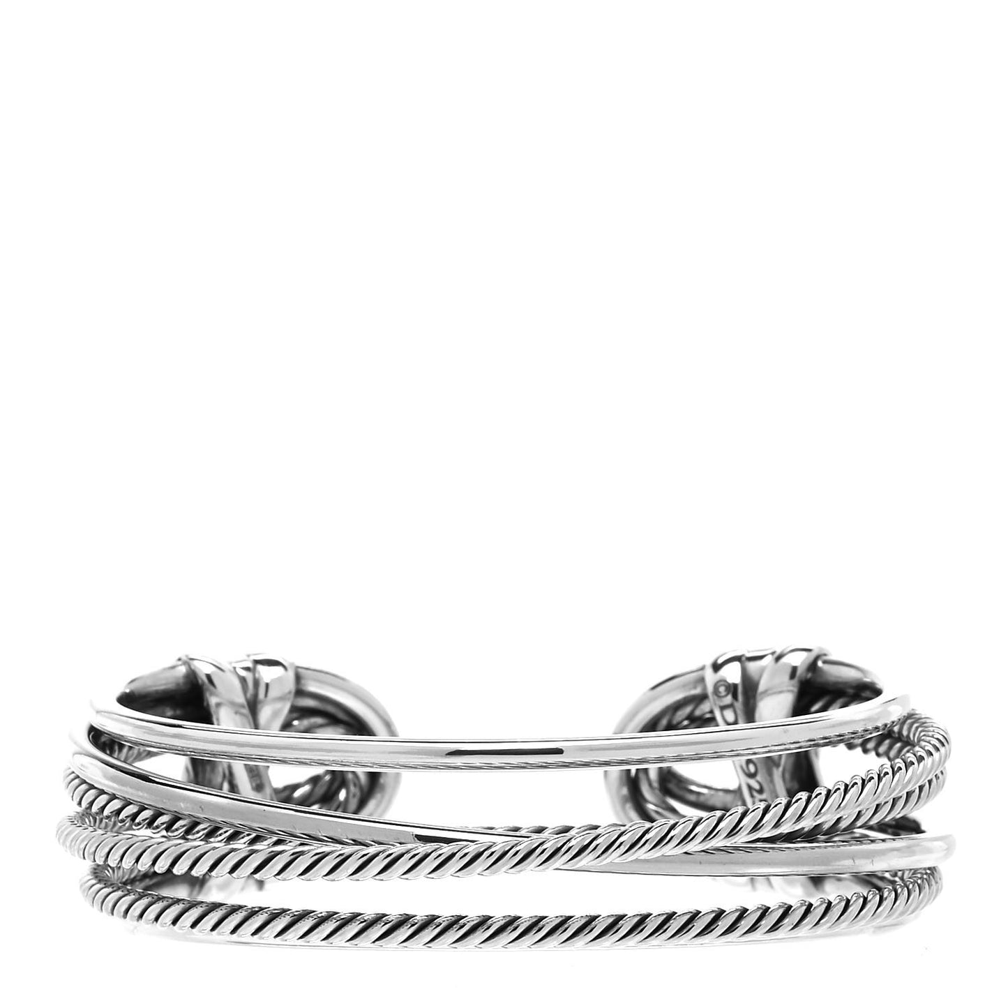 Sterling Silver Narrow Crossover Cuff Bracelet