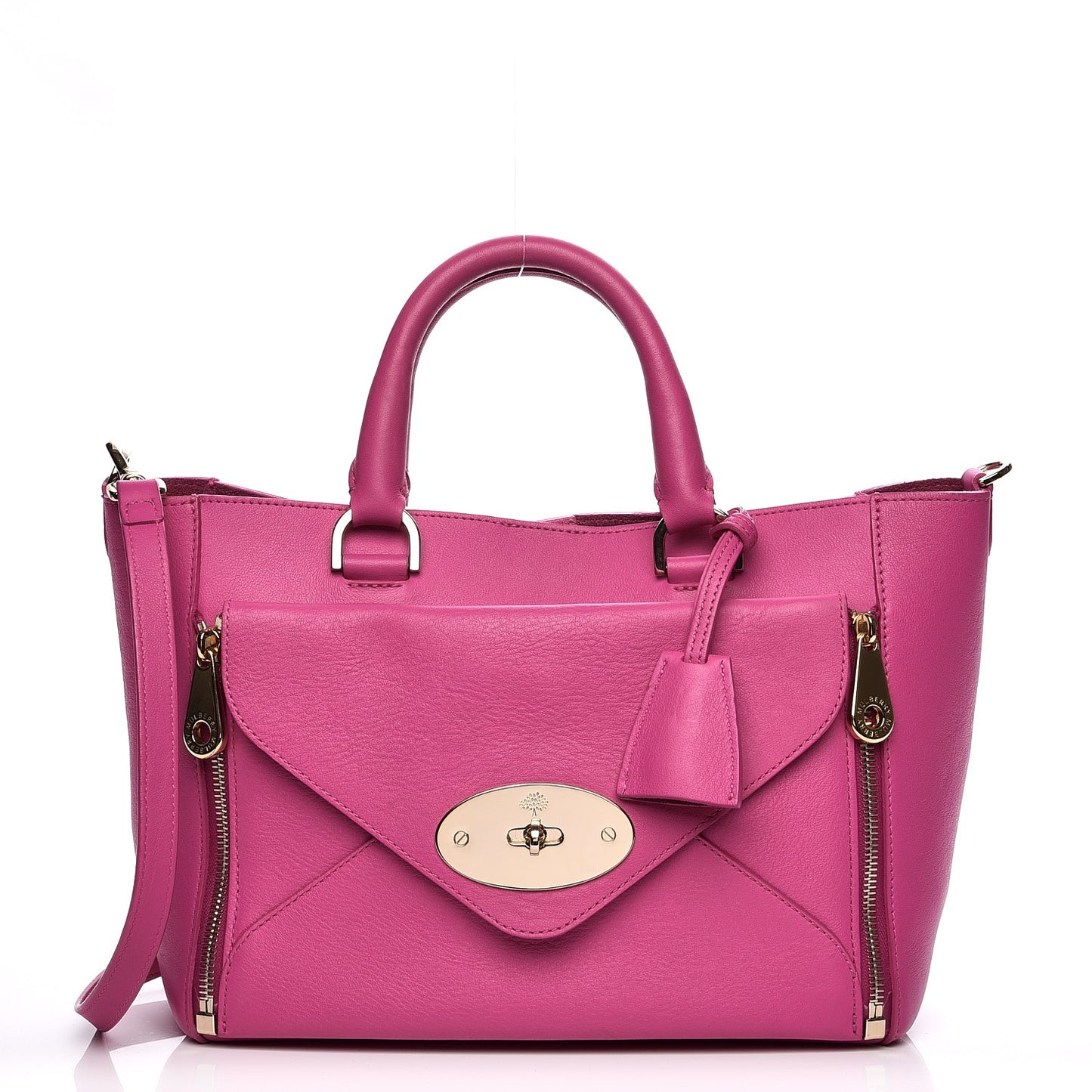 Silky Calf Small Willow Tote Fuchsia