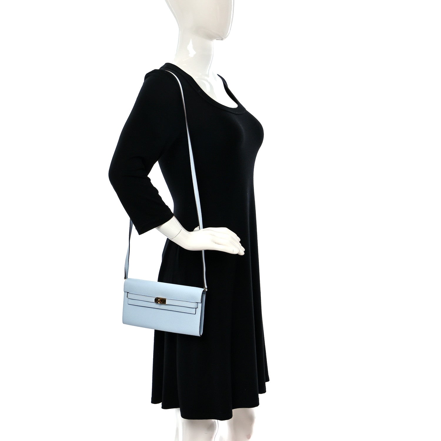 Hermes Epsom Kelly Wallet To Go Bleu Brume 2 of 9