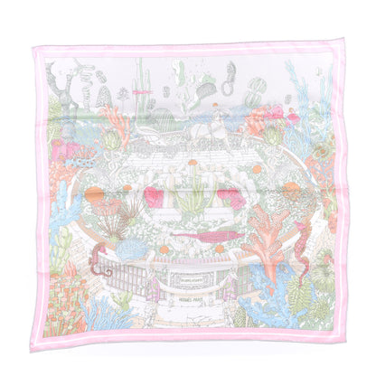 Hermes Silk Vintage Ex Libris Atlantis Scarf 70 Gris Perle Rose Pale 1 of 4