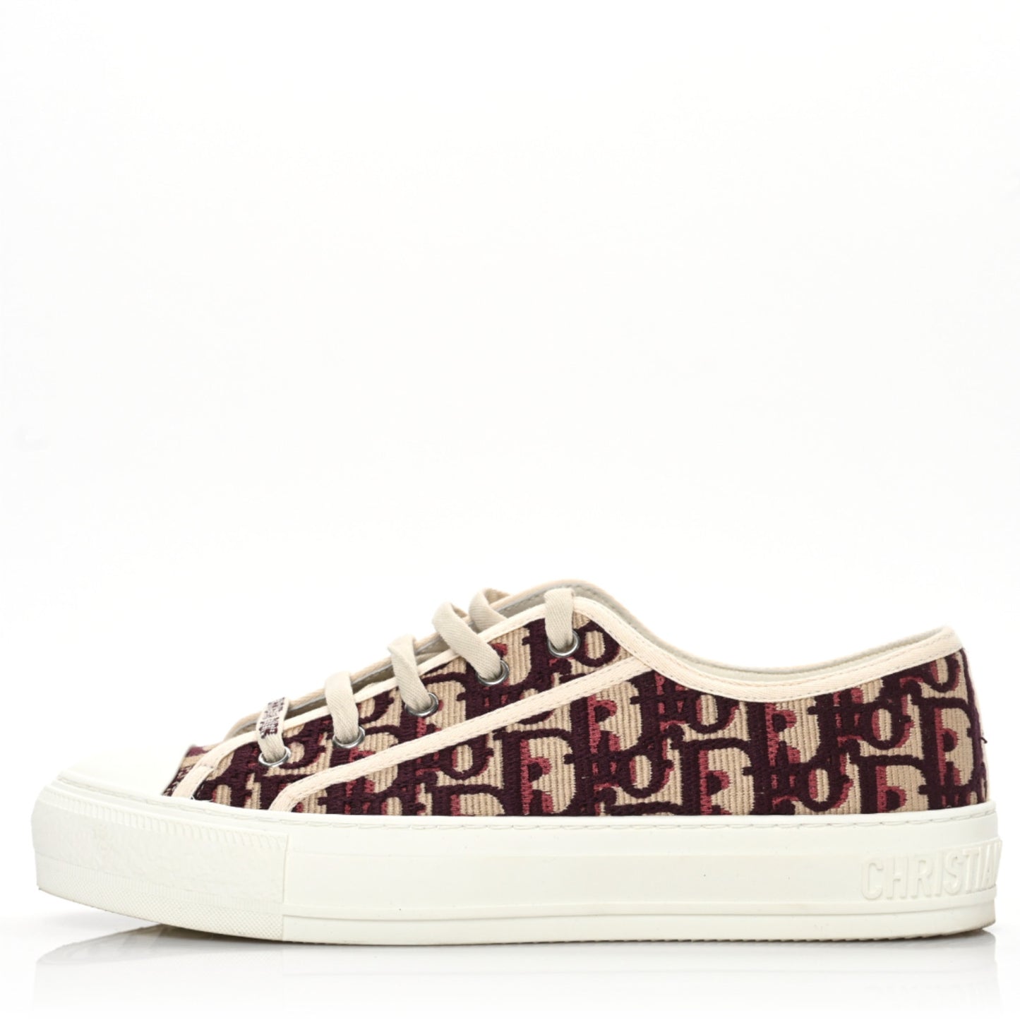 Canvas Oblique Walk'N'Dior Low Top Sneakers 38.5 Deep Amaranth