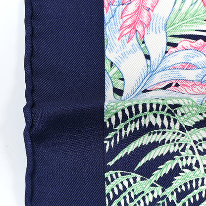 Hermes Silk Faubourg Tropical Scarf 90 Bleu Jean Vert Jaune Sofre 5 of 8