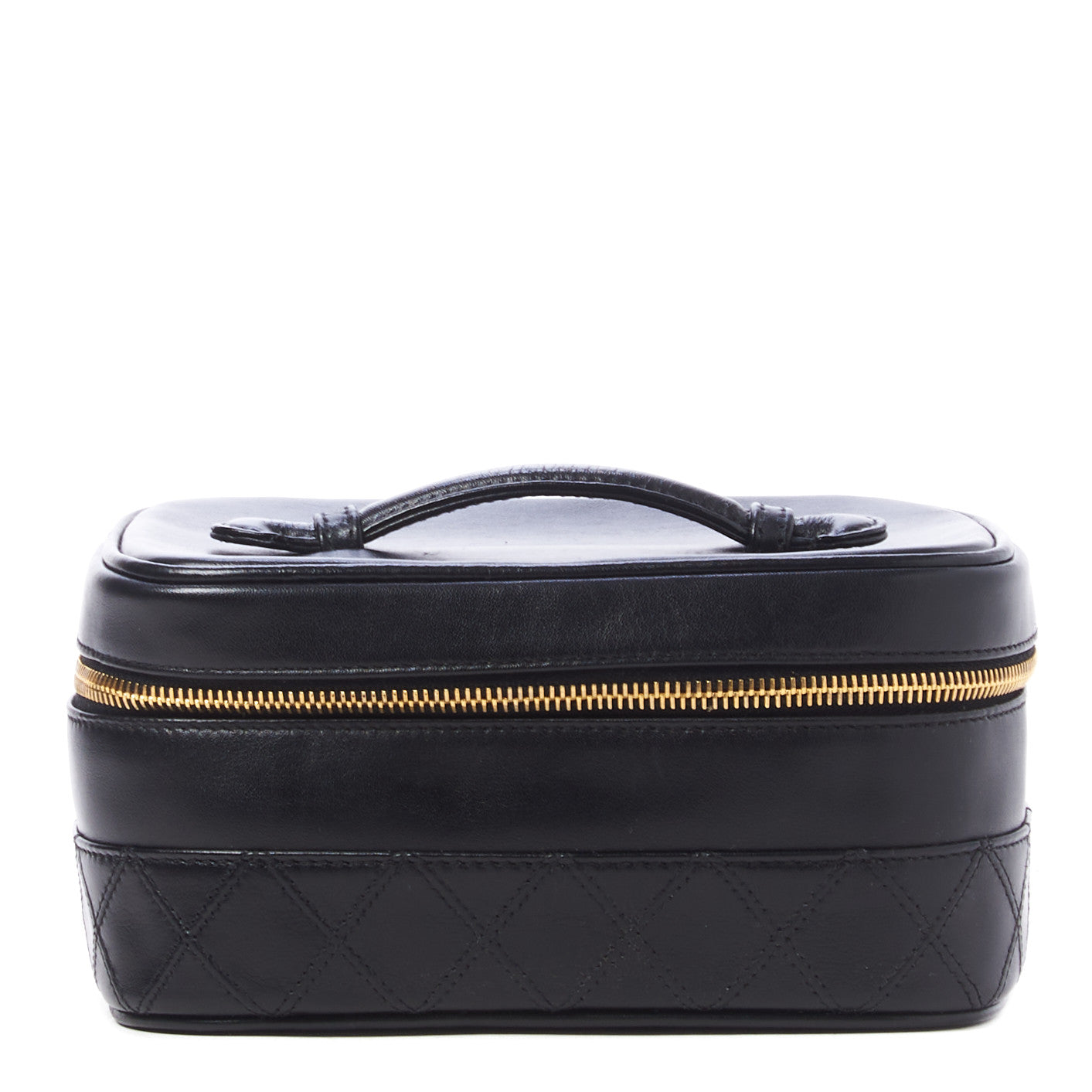 Lambskin Vanity Cosmetic Case Black