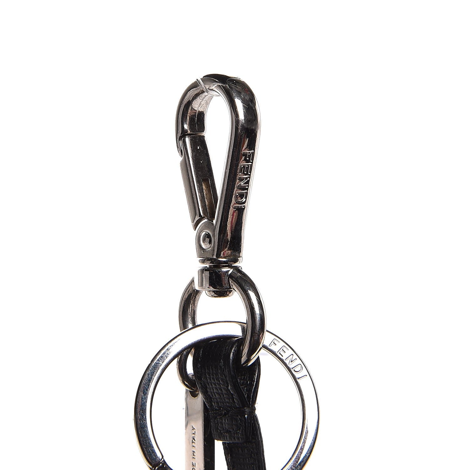 Fendi Vitello Elite Fox Fur Fusto Monster Bag Bug Charm Black Yellow 4 of 4