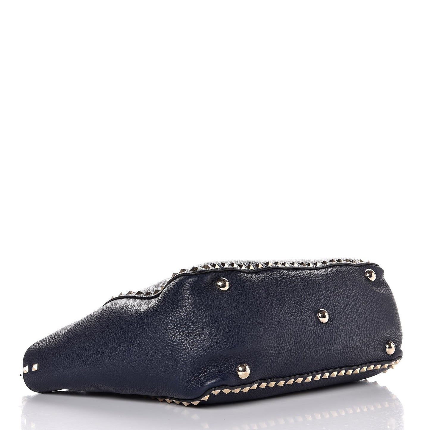 Pebbled Calfskin Medium Rockstud Tote Marine
