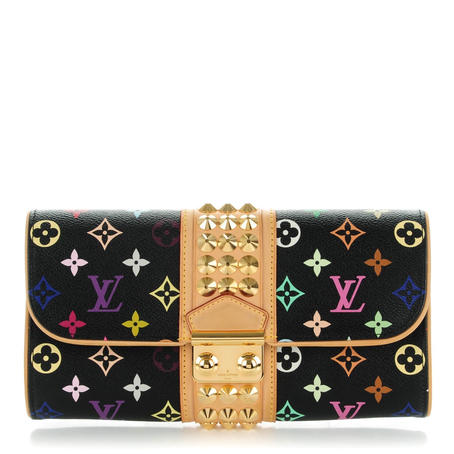 Louis Vuitton Monogram Multicolor Courtney Clutch Black 1 of 8