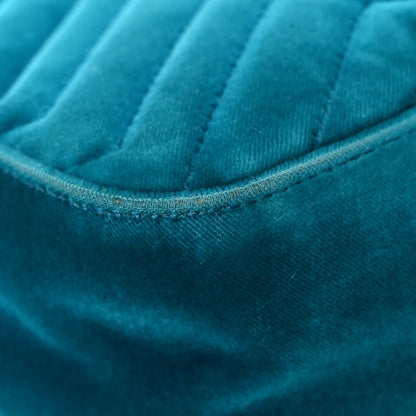 Gucci Velvet Matelasse Small GG Marmont Shoulder Bag Pavone Cyan 10 of 28