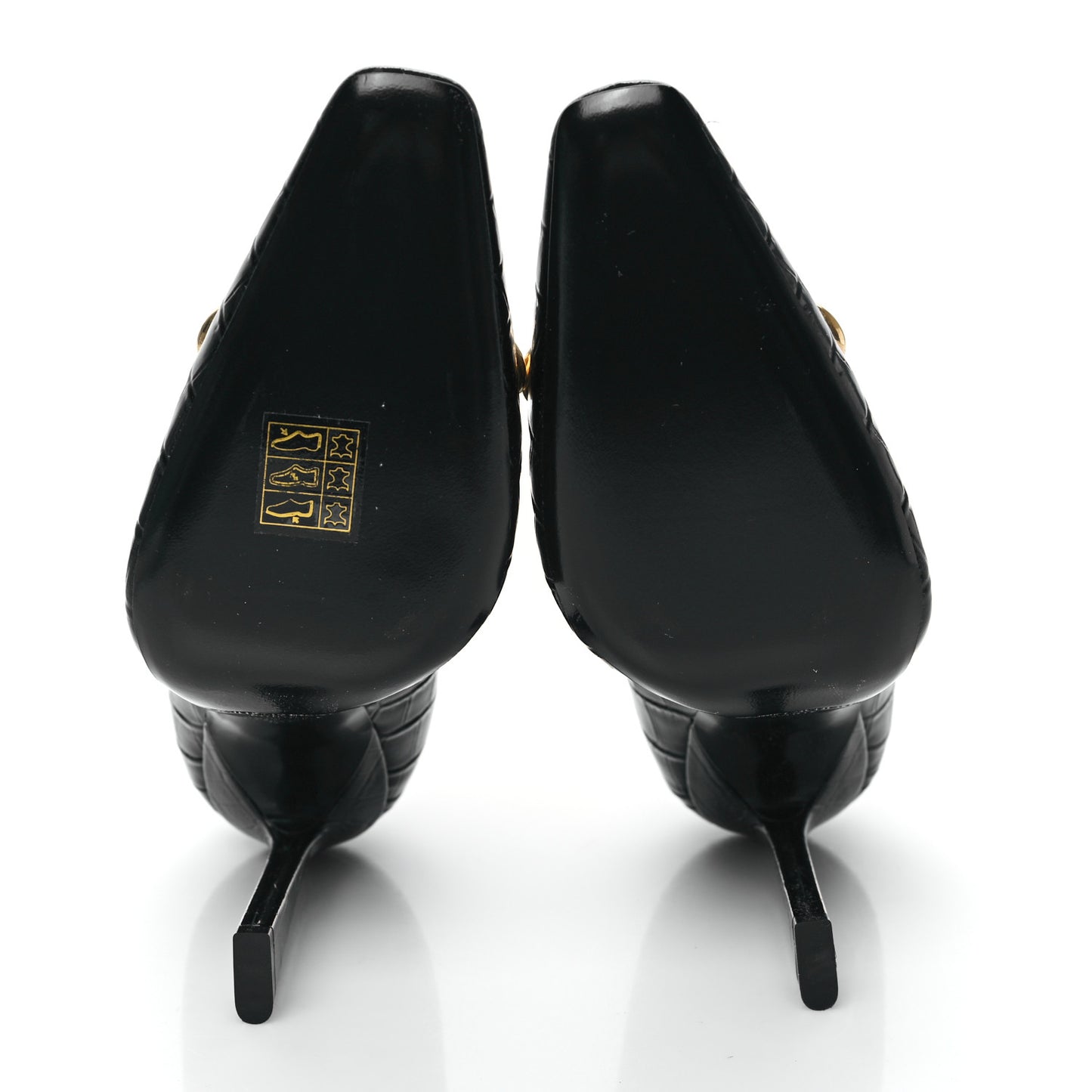 Calfskin Crocodile Embossed Silvana 110mm Pumps 35.5 Black