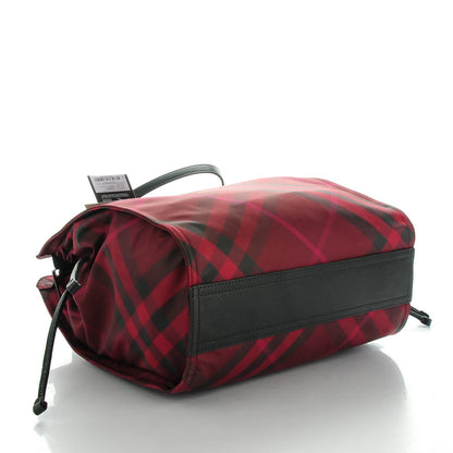 Burberry Nylon Check Small Buckleigh Packable Tote Bright Burgundy 4 of 8