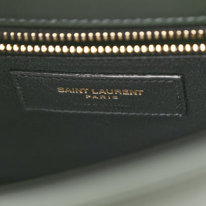 Saint Laurent Shiny Calfskin Le Fermoir Top Handle Bag Dark Green 5 of 9