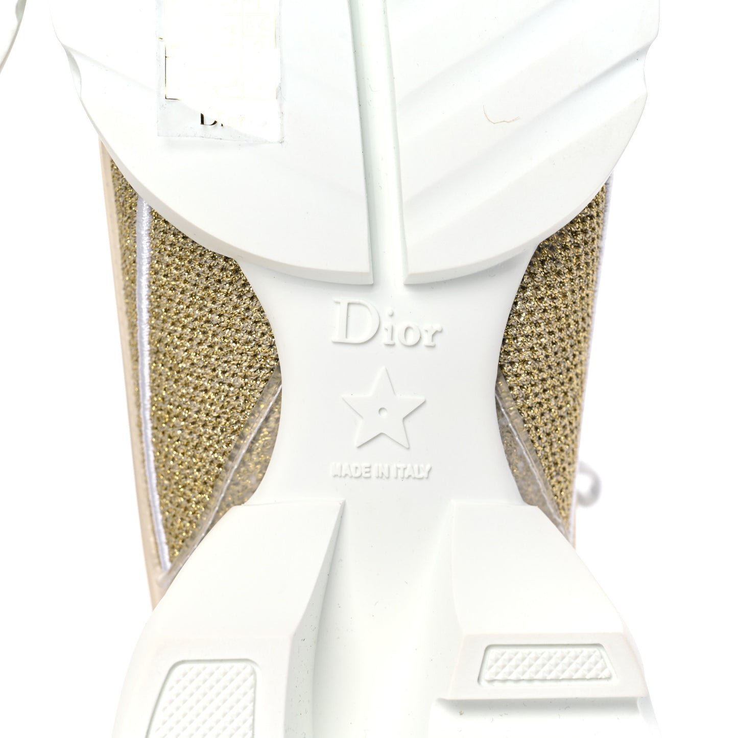 Laminated Knit D-Connect Sneakers 38.5 Gold