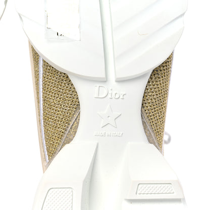 Christian Dior Laminated Knit D-Connect Sneakers 38.5 Gold 5 of 12