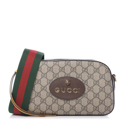 Gucci GG Supreme Monogram Web Neo Vintage Shoulder Bag Beige New Acero Crop 1 of 10