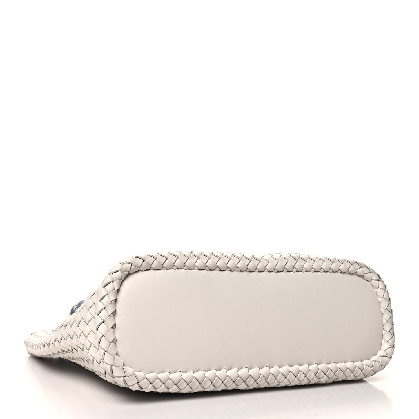 Nappa Intrecciato Bicolor Tote Bag Thunder White Silver