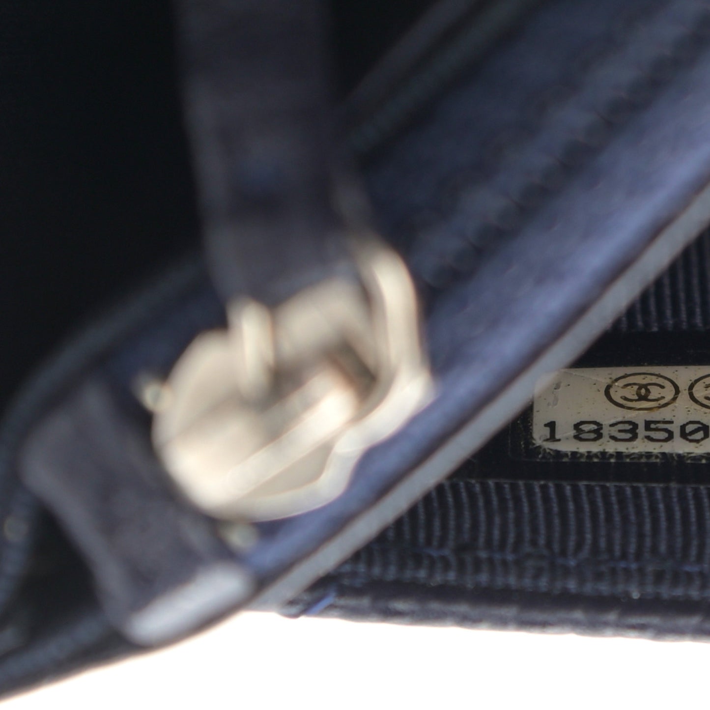 Caviar Quilted Wallet On Chain WOC Navy Blue